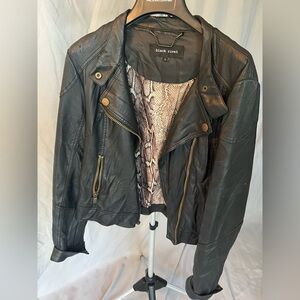 Black Rivet Women's Dark Leather Moto Jacket